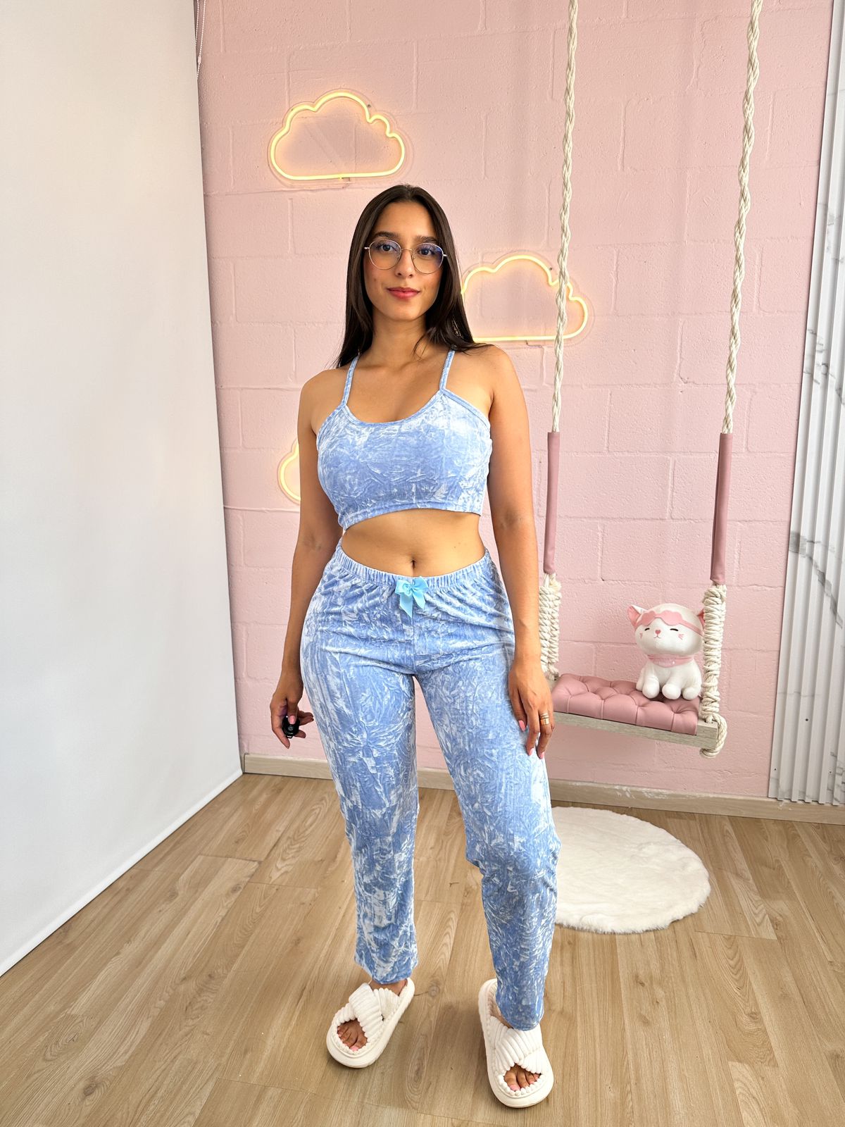 Pijama de tercio pelo en pantalon con top