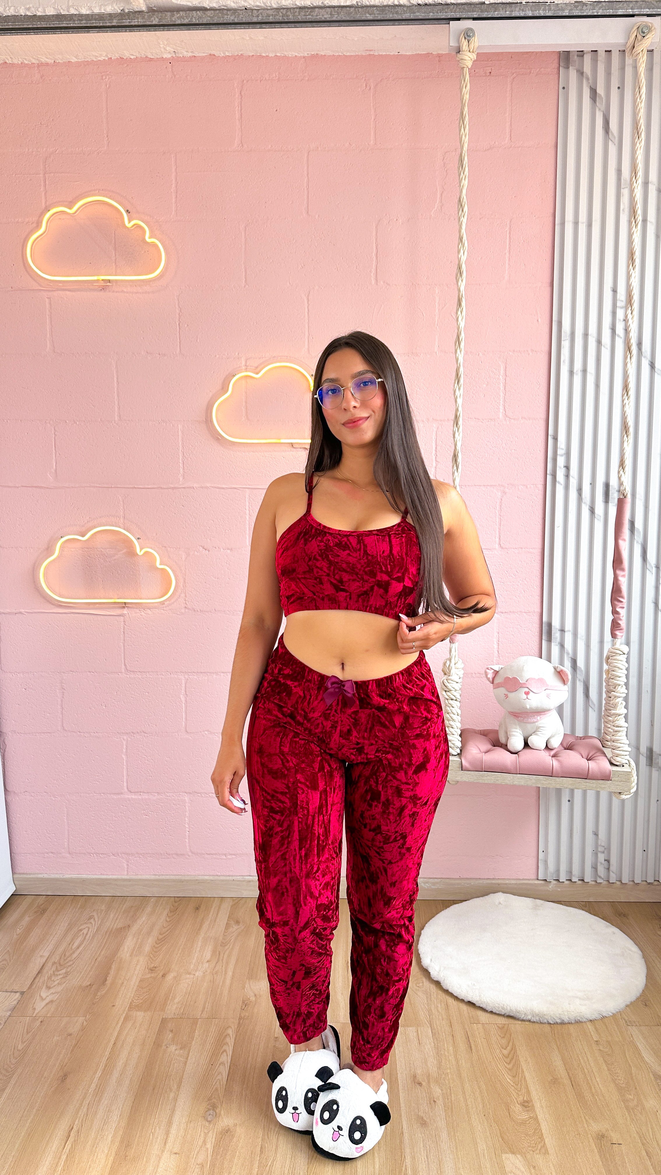 Pijama de tercio pelo en pantalon con top