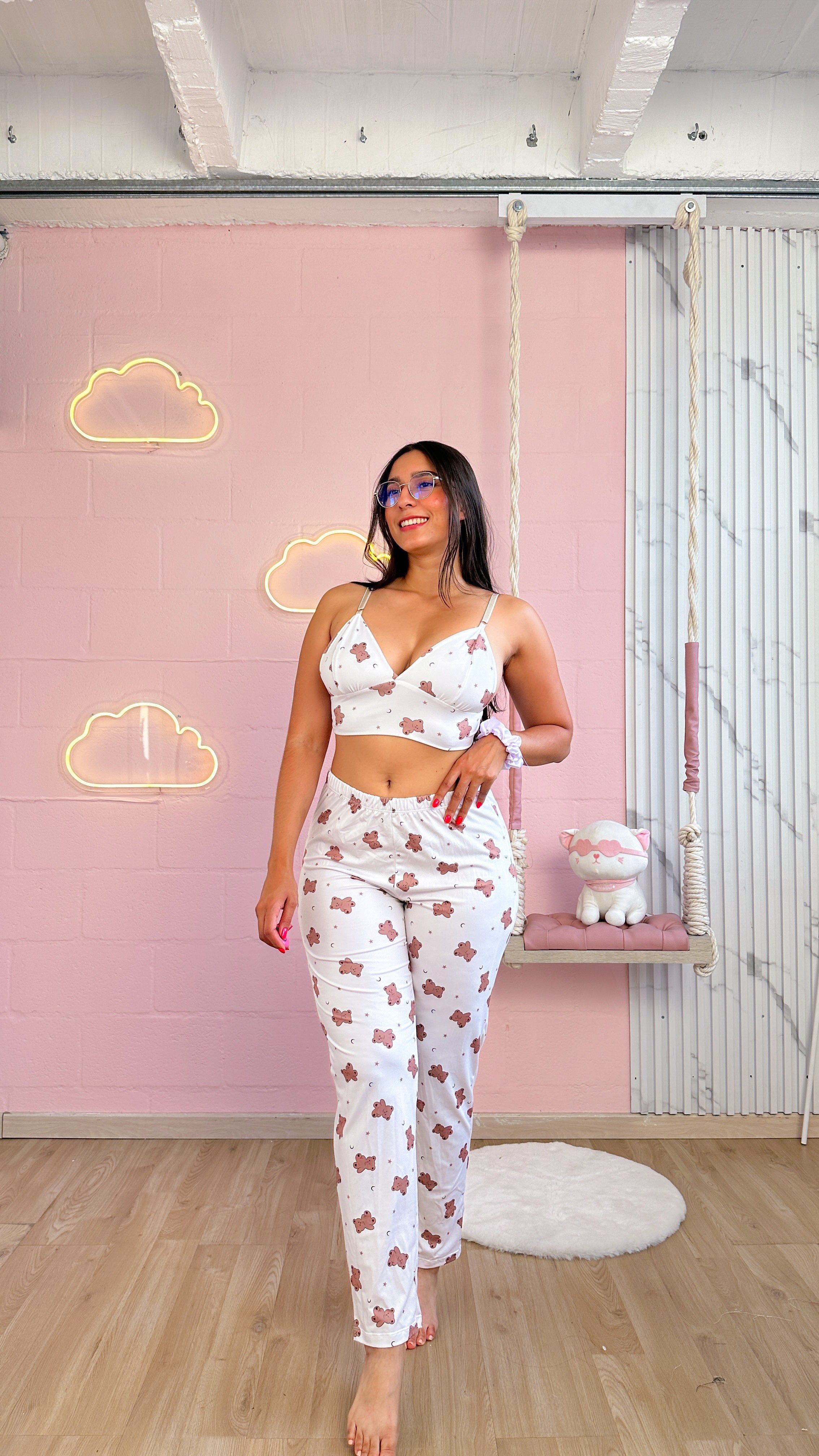 Pijama de pantalon con top sublimado