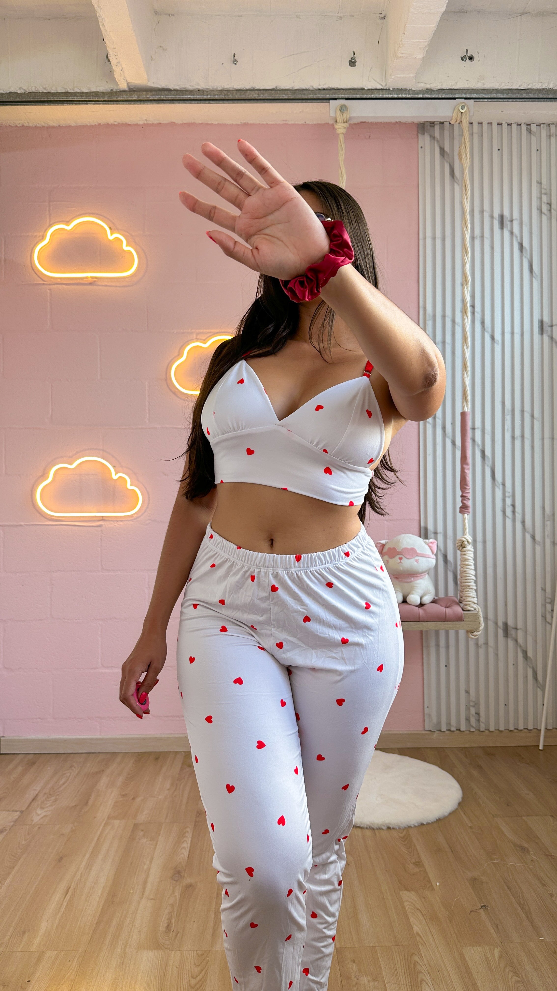 Pijama de pantalon con top sublimado