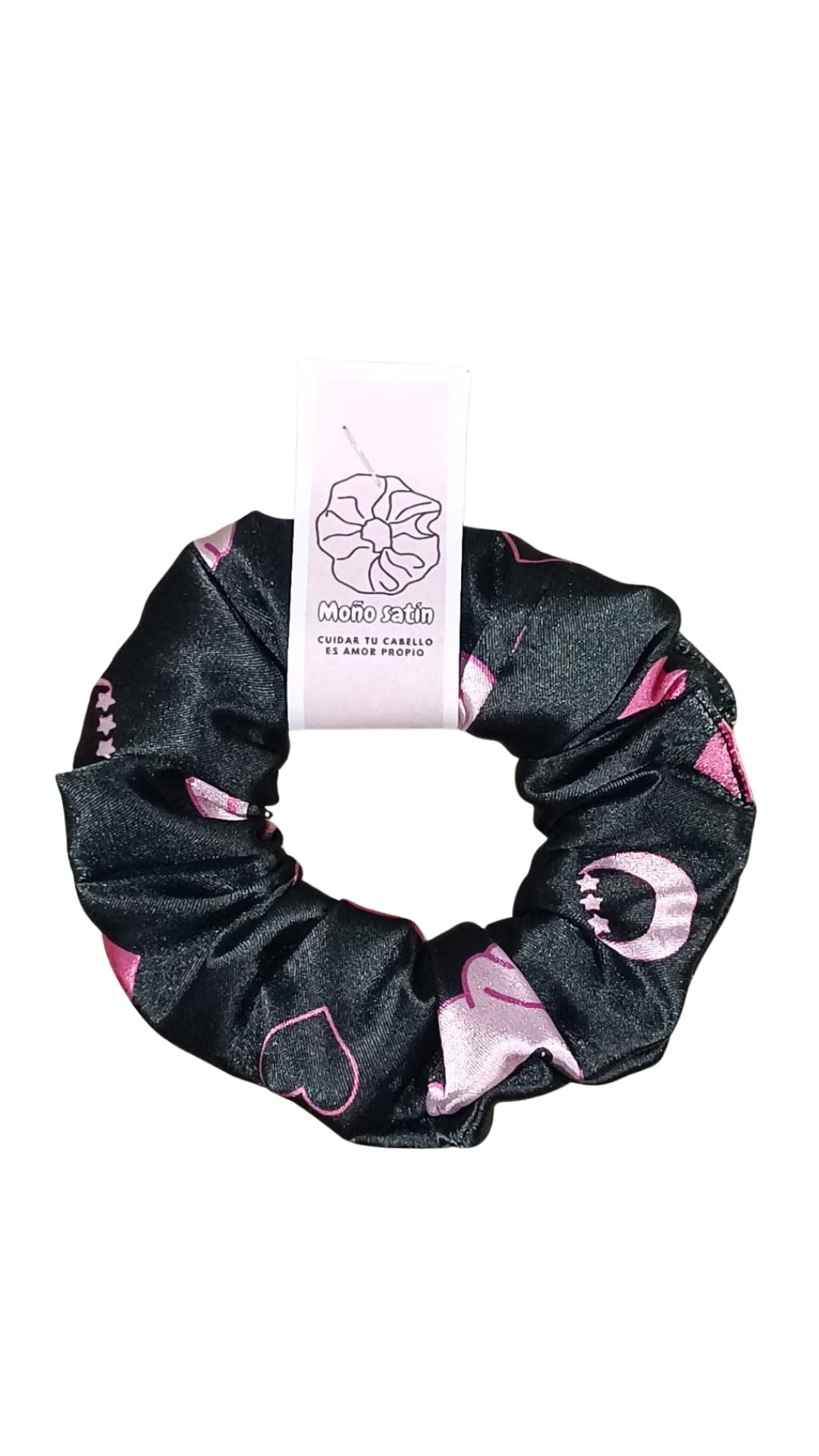 Scrunchie en satin estampado