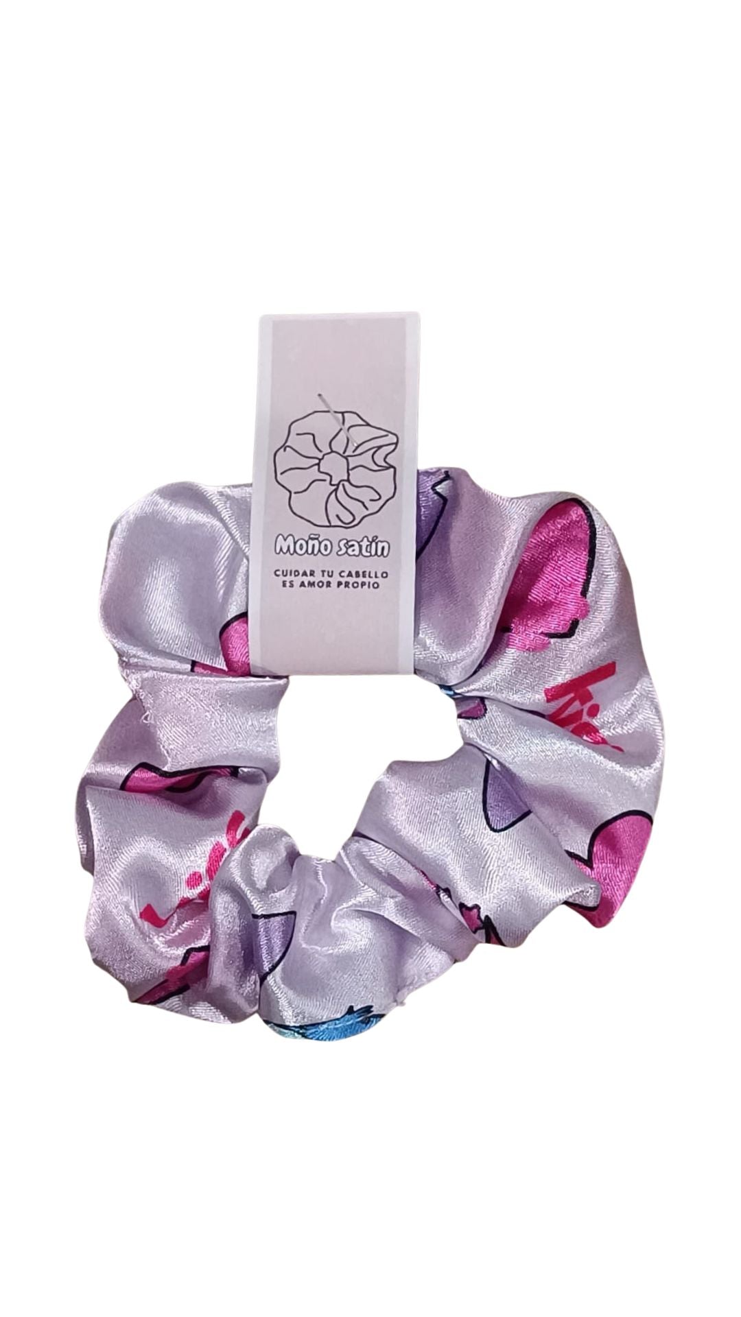 Scrunchie en satin estampado