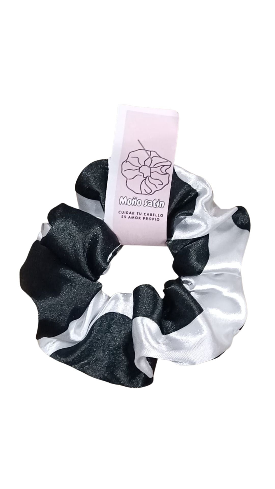 Scrunchie en satin estampado
