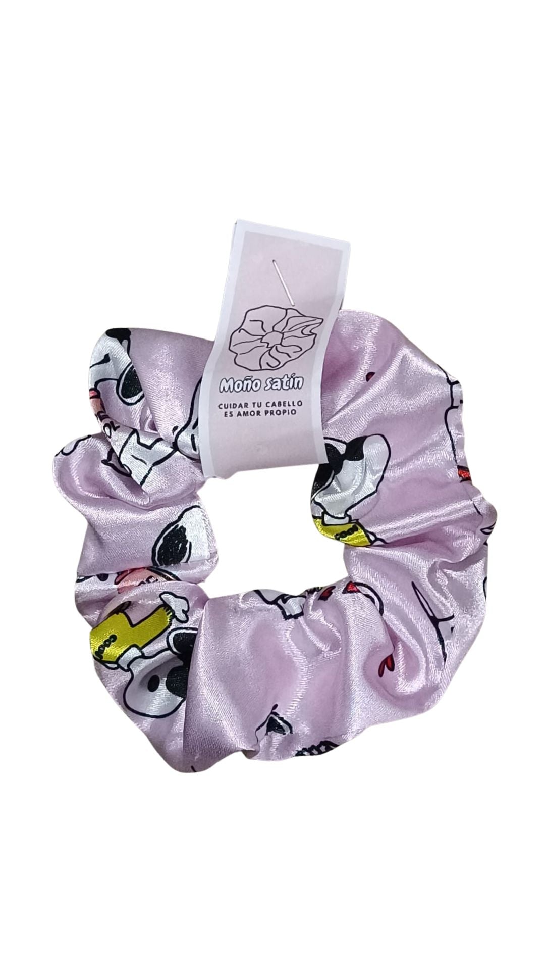 Scrunchie en satin estampado