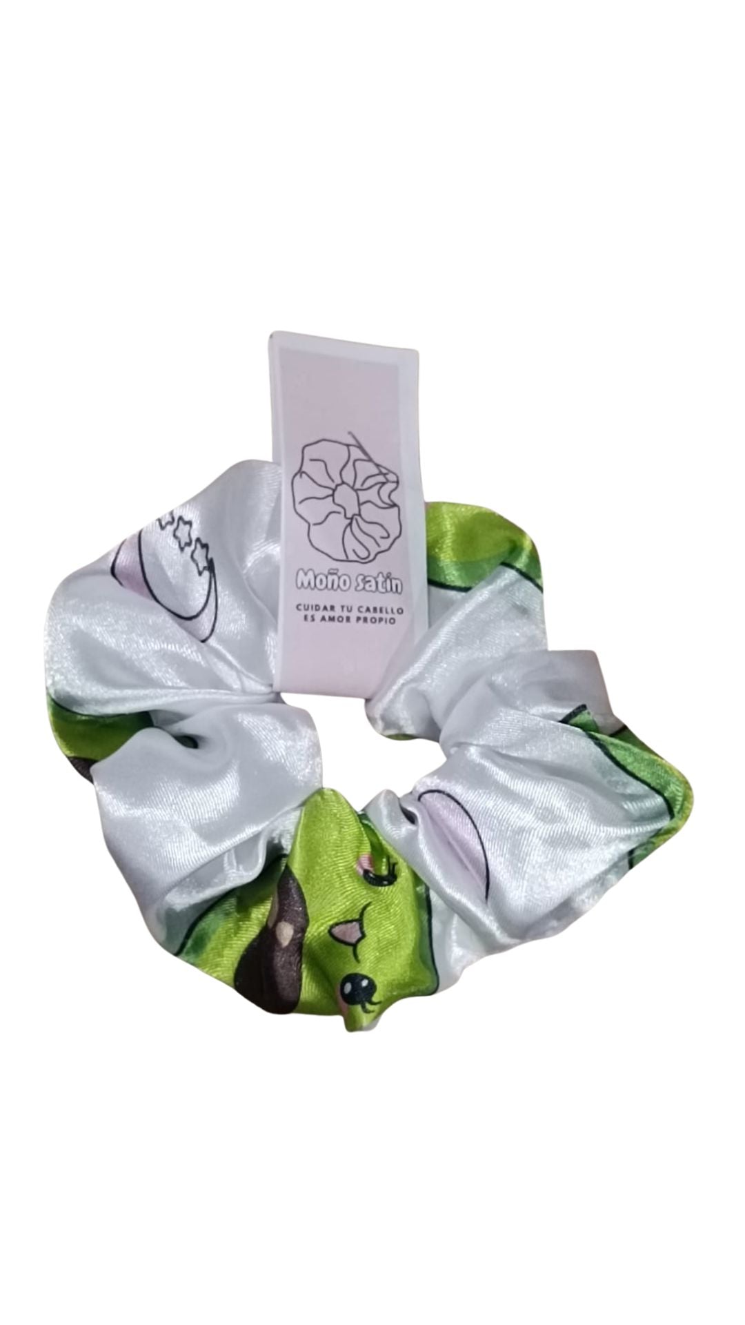 Scrunchie en satin estampado
