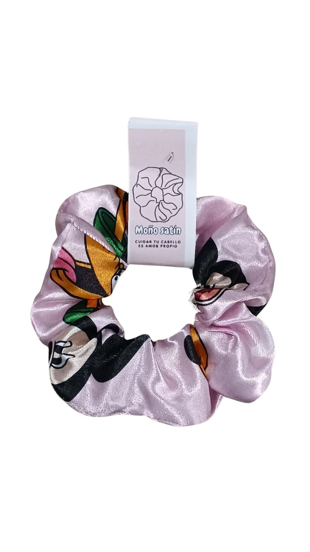 Scrunchie en satin estampado