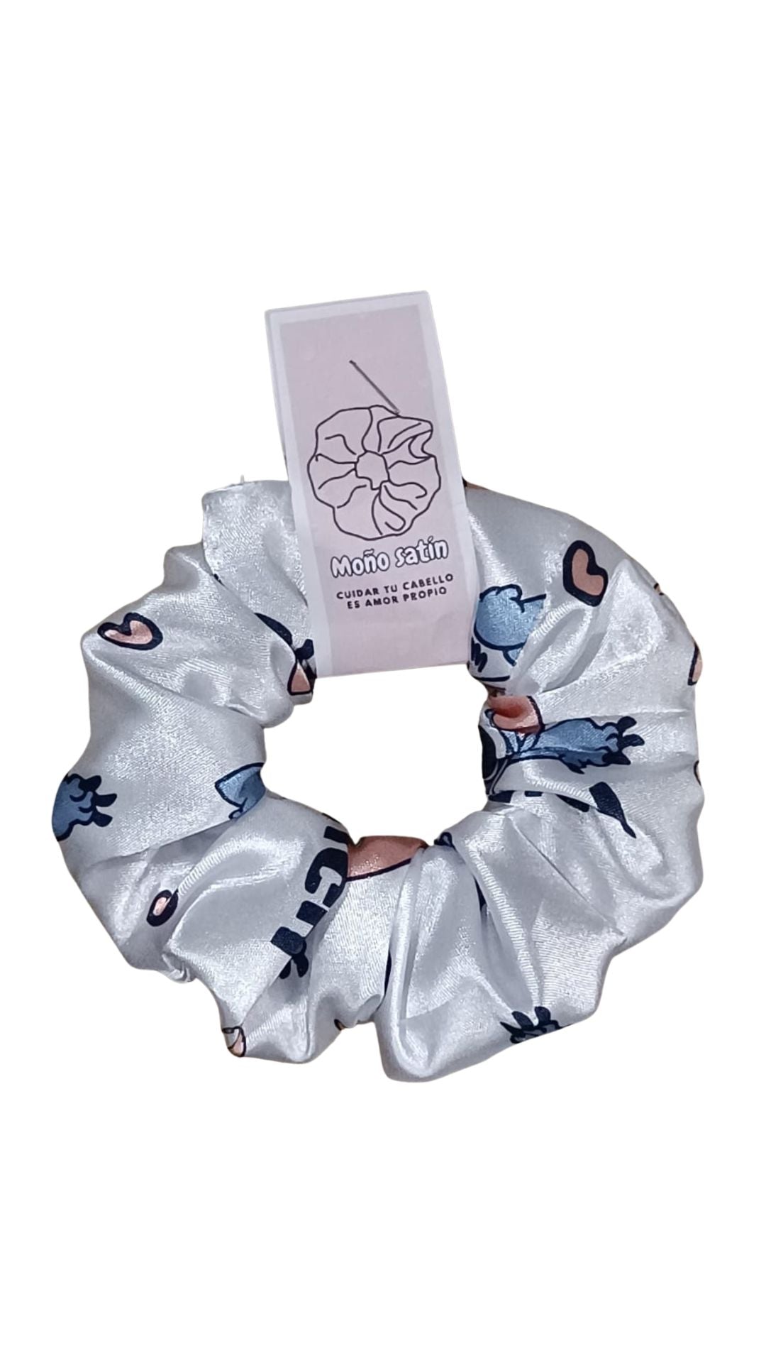 Scrunchie en satin estampado