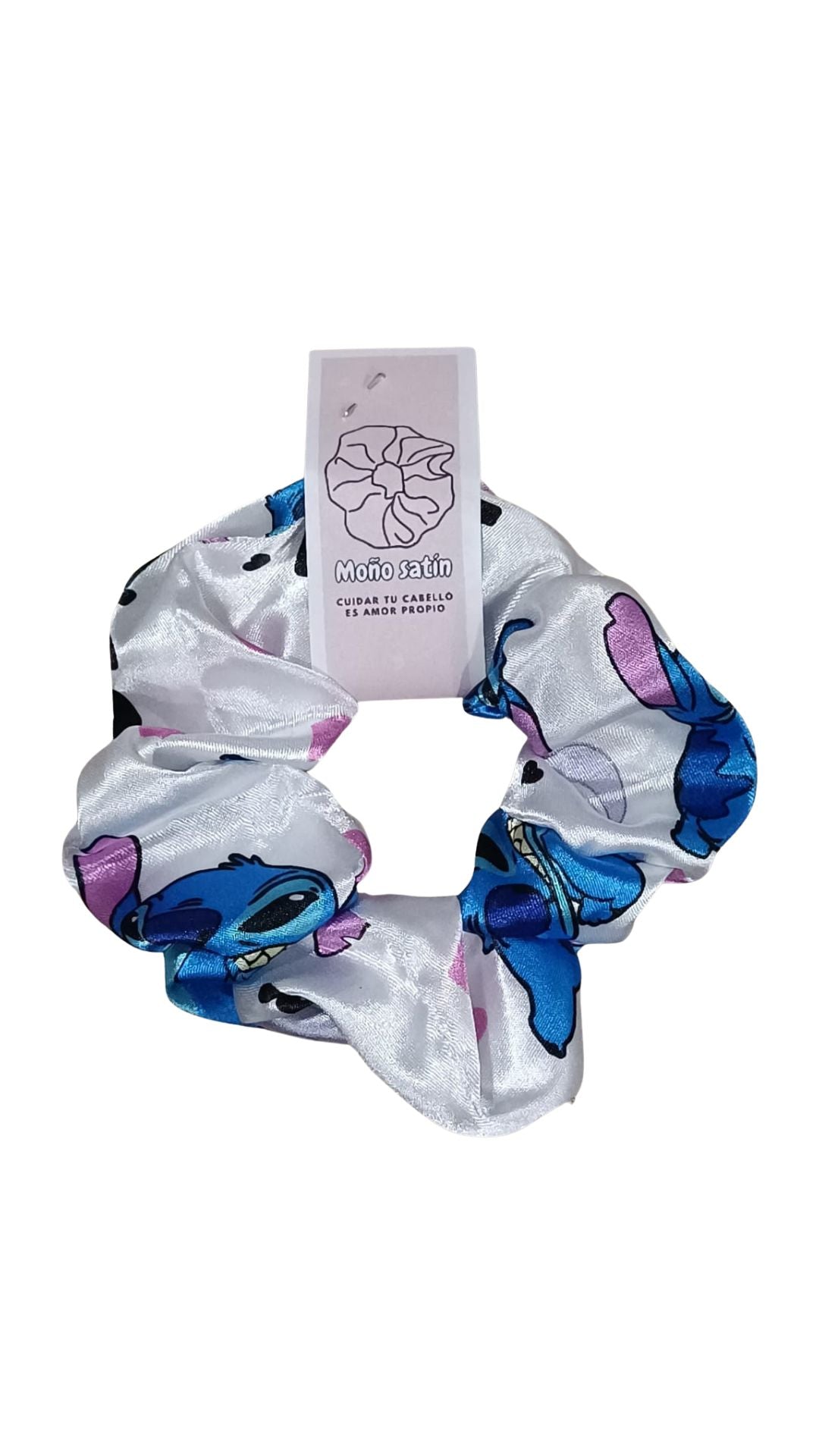 Scrunchie en satin estampado