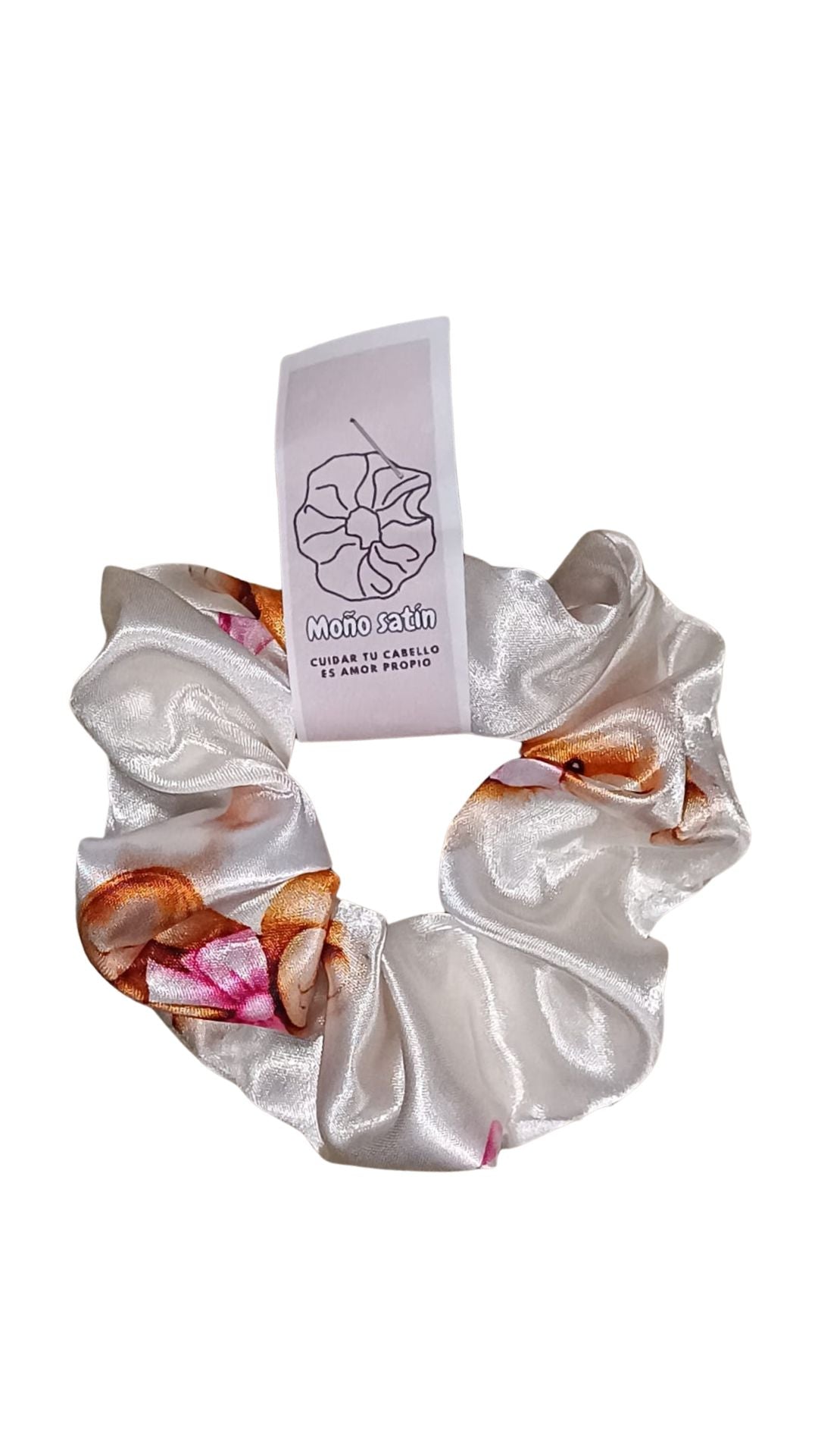 Scrunchie en satin estampado