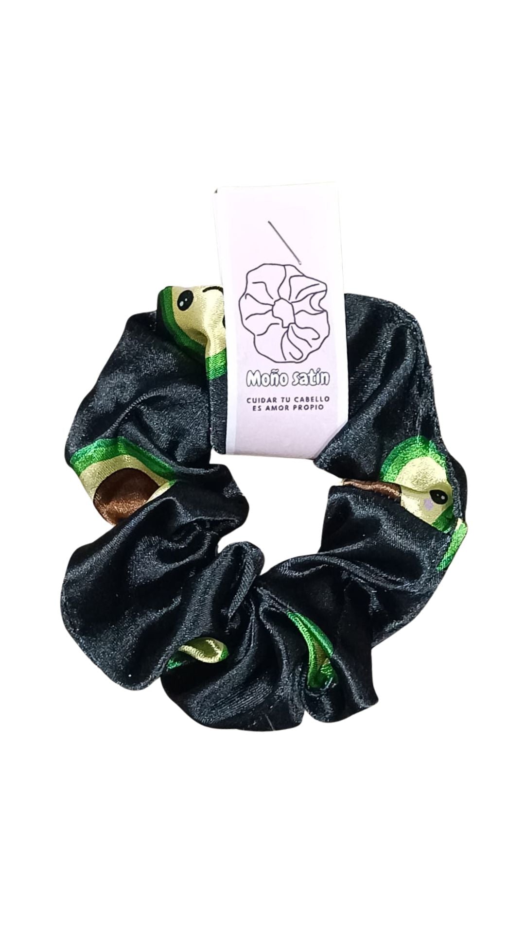 Scrunchie en satin estampado