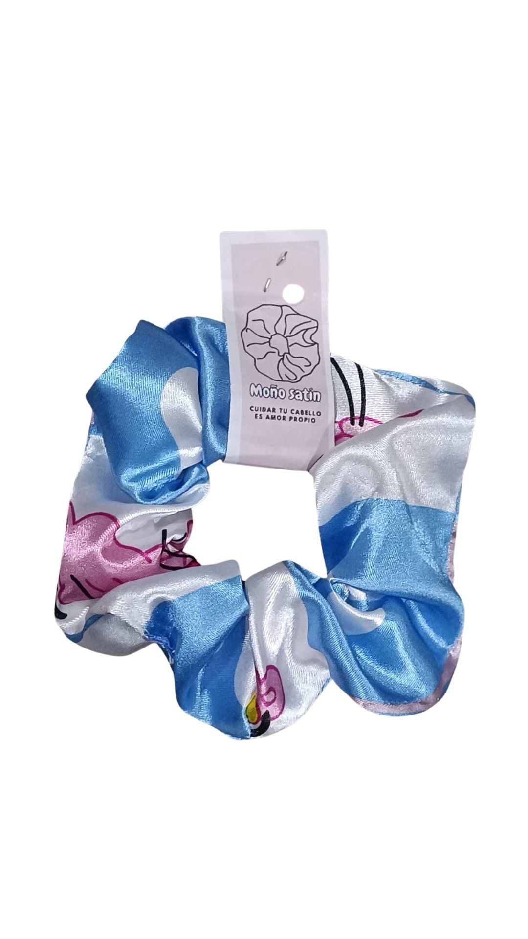 Scrunchie en satin estampado