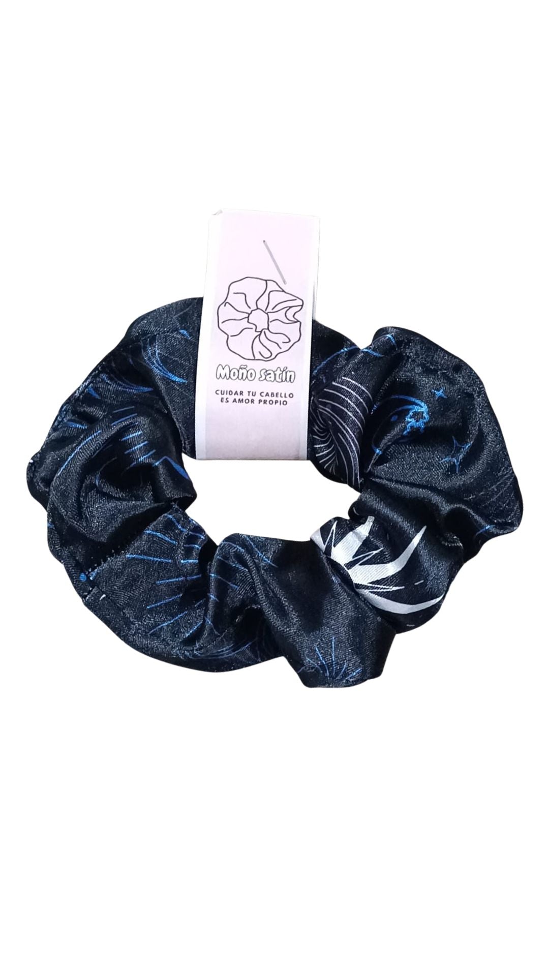 Scrunchie en satin estampado