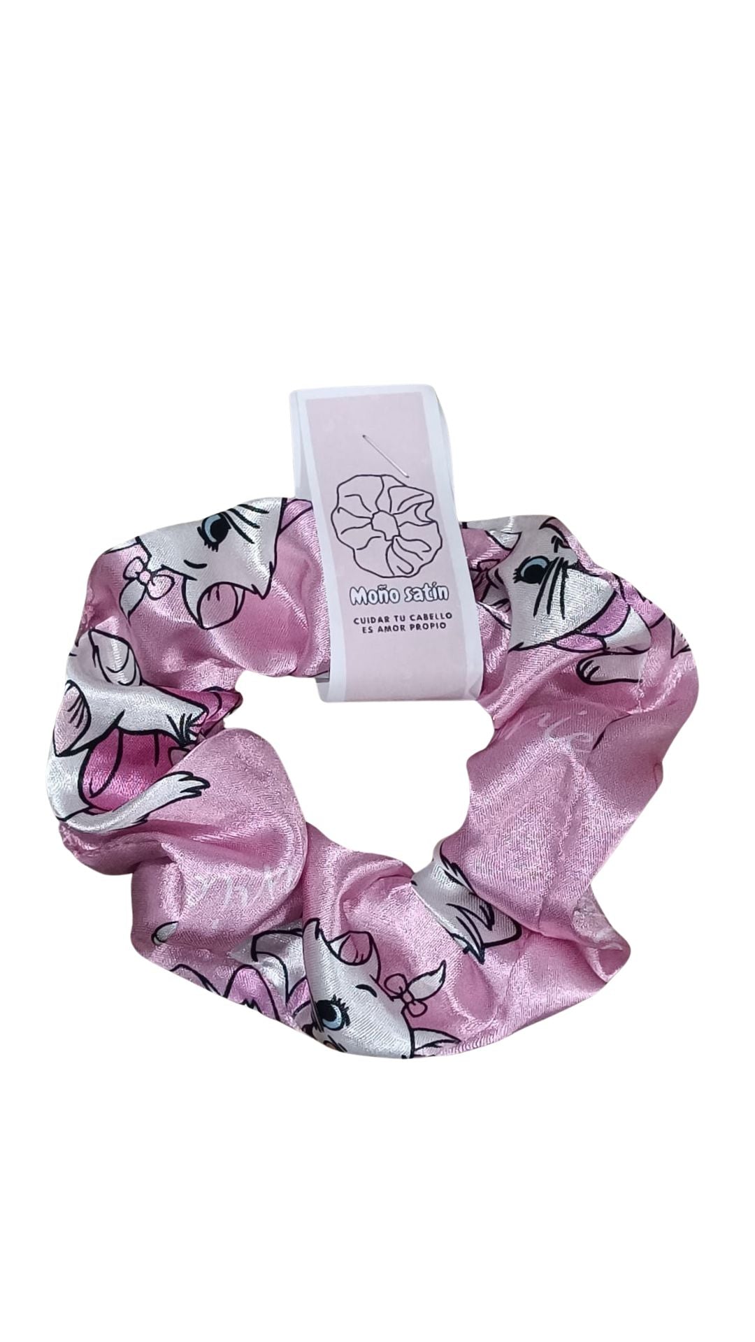 Scrunchie en satin estampado