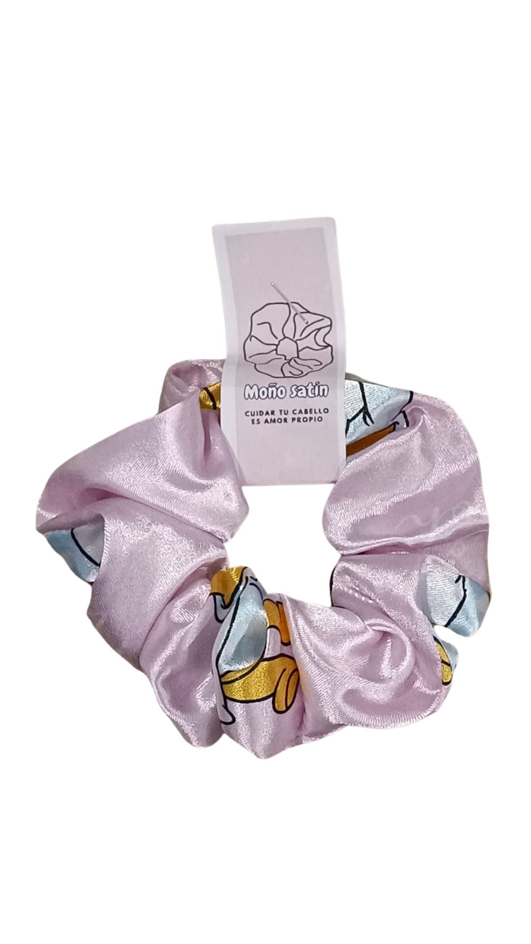 Scrunchie en satin estampado