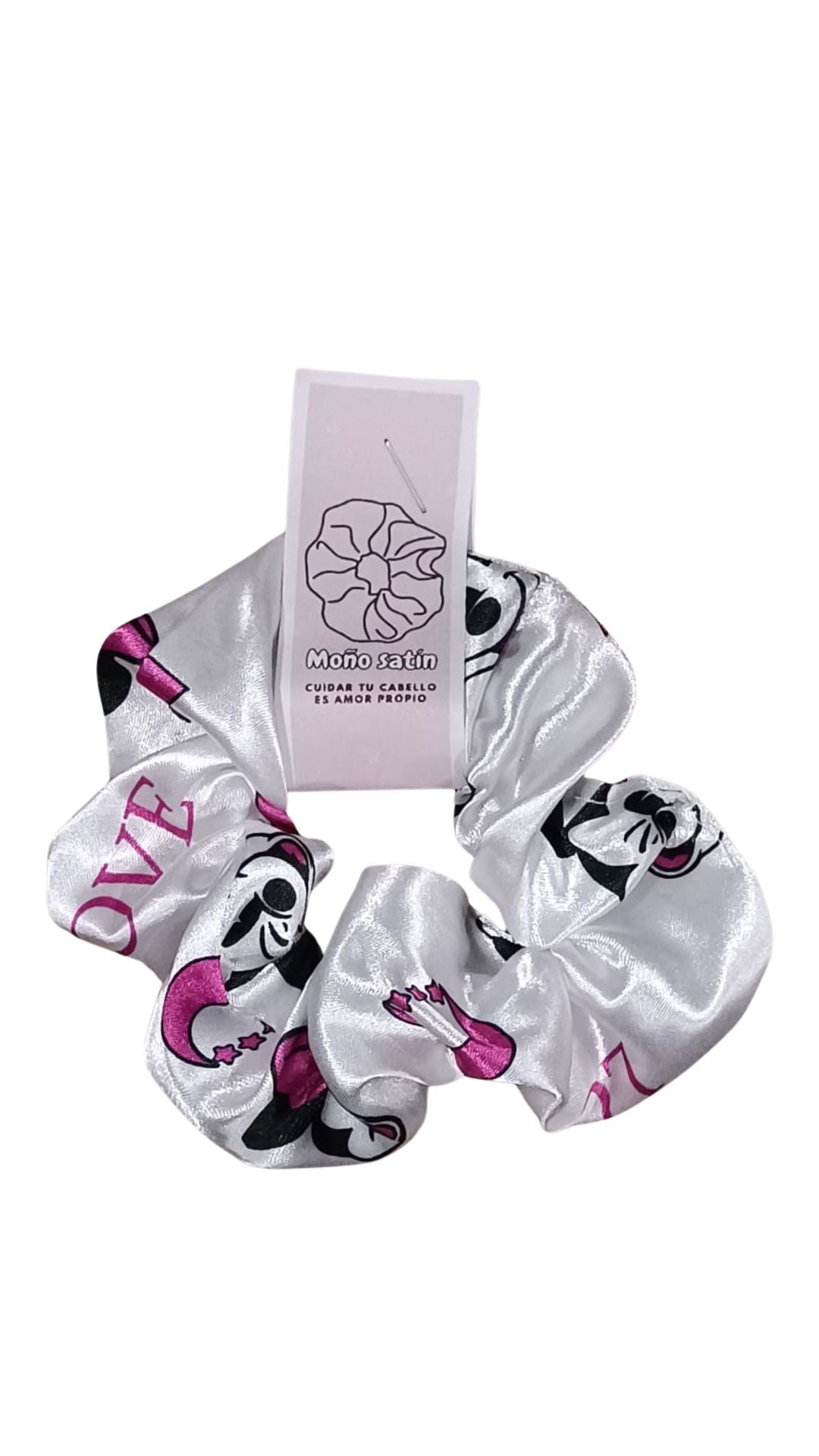 Scrunchie en satin estampado