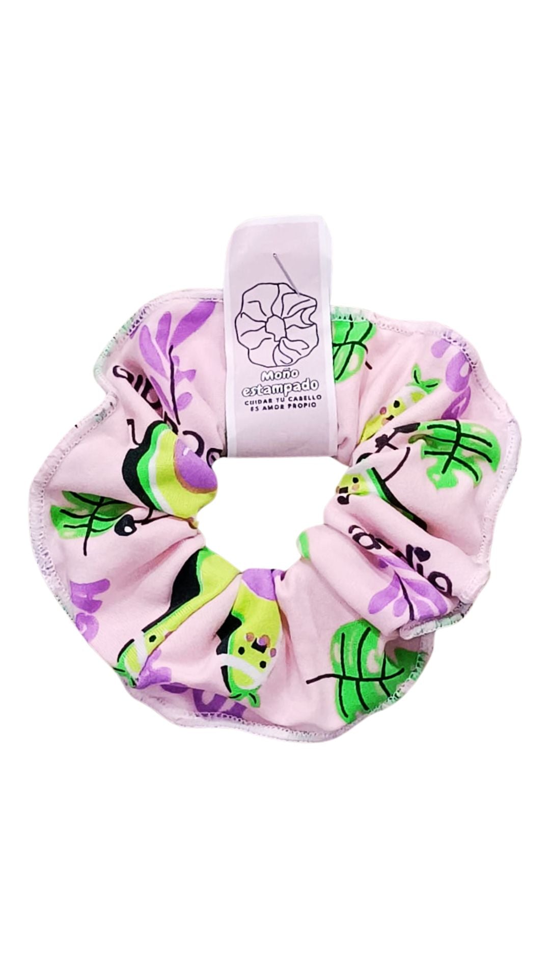 Scrunchie piel de durazno en estampado