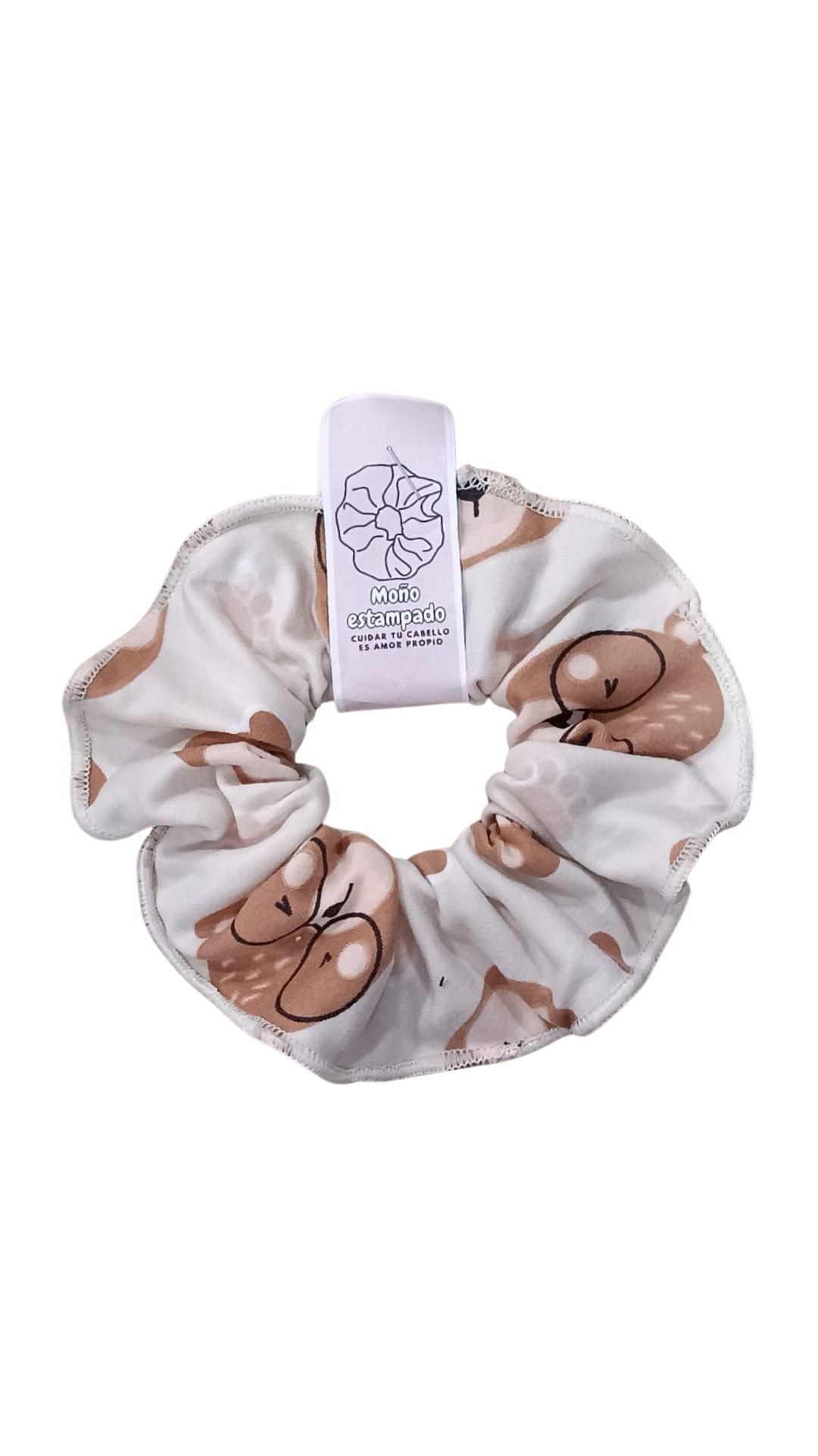 Scrunchie piel de durazno en estampado