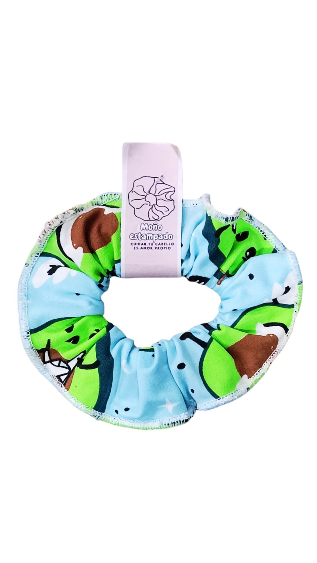 Scrunchie piel de durazno en estampado