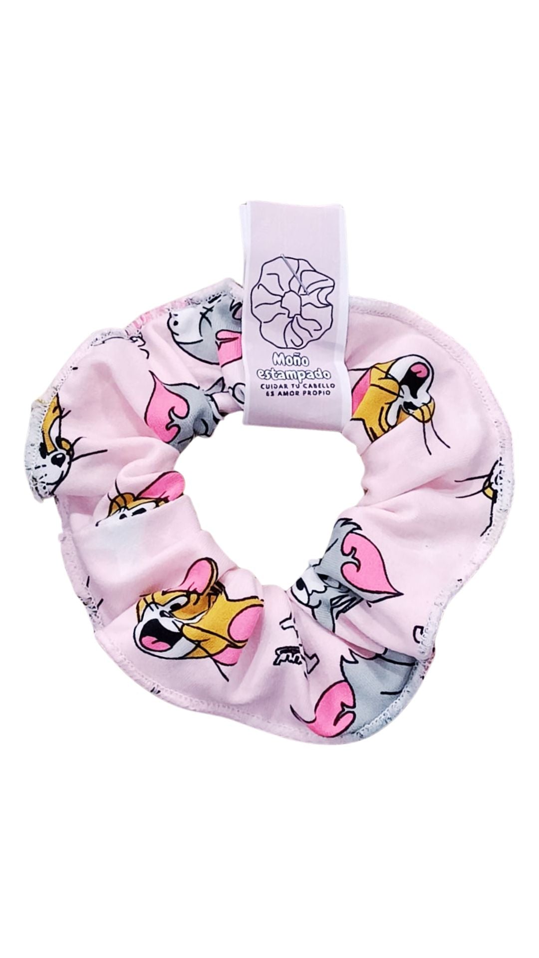 Scrunchie piel de durazno en estampado