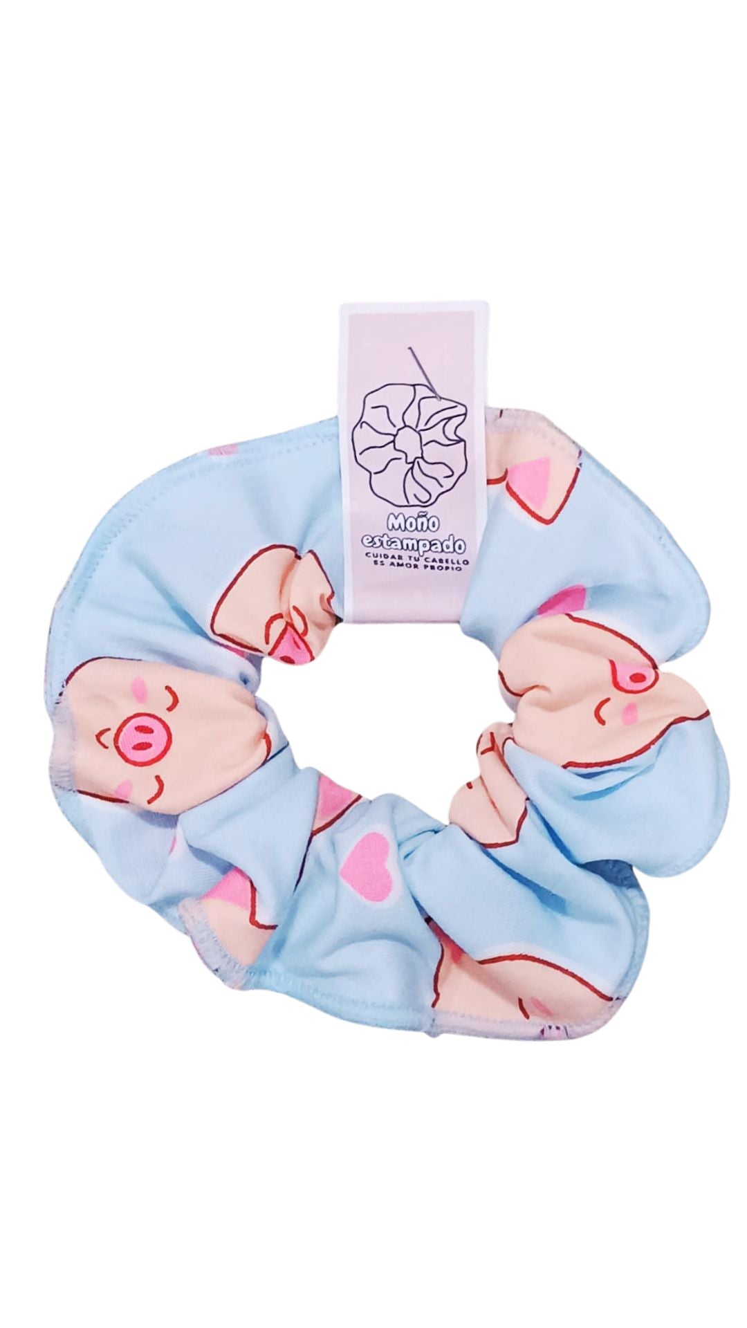 Scrunchie piel de durazno en estampado