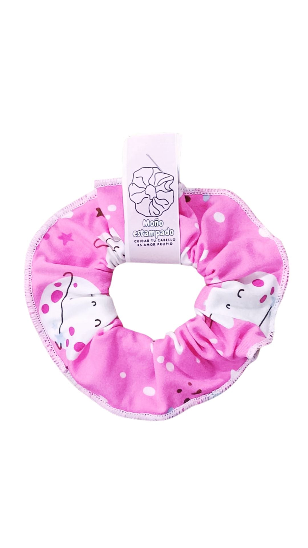 Scrunchie piel de durazno en estampado