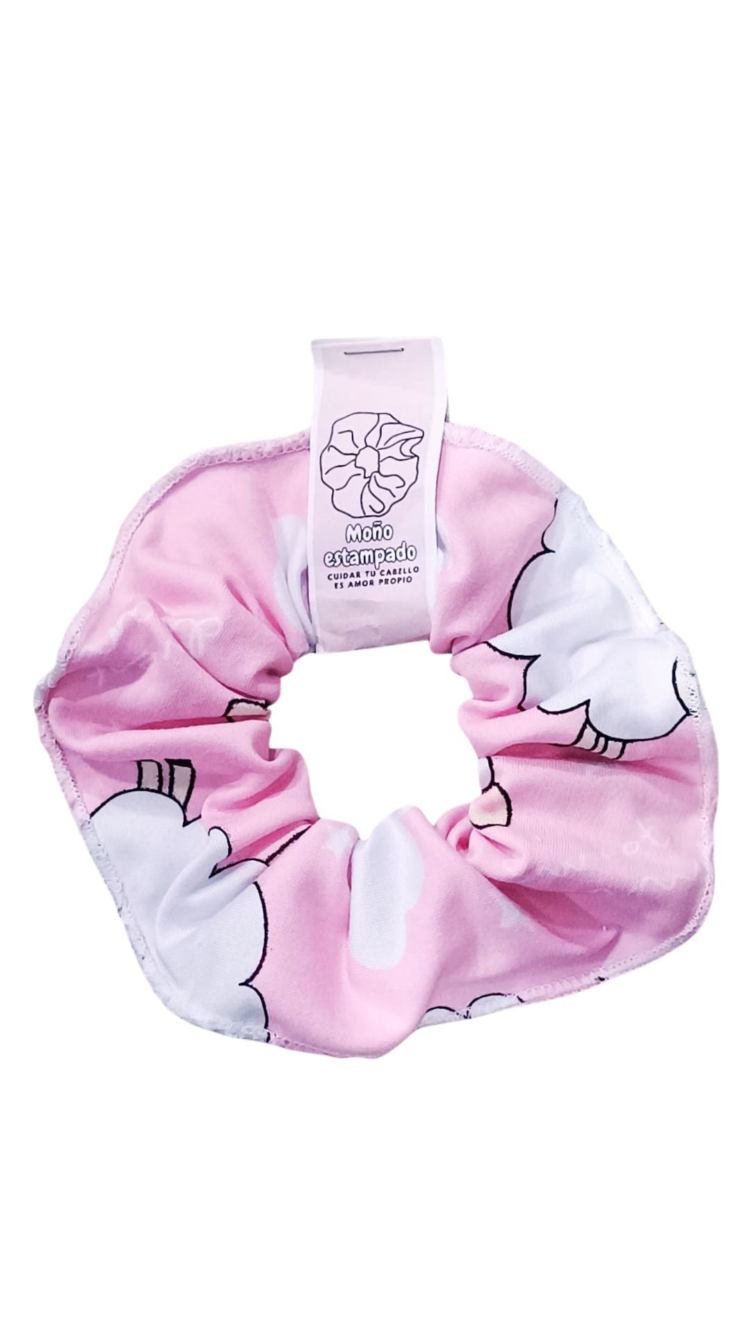 Scrunchie piel de durazno en estampado