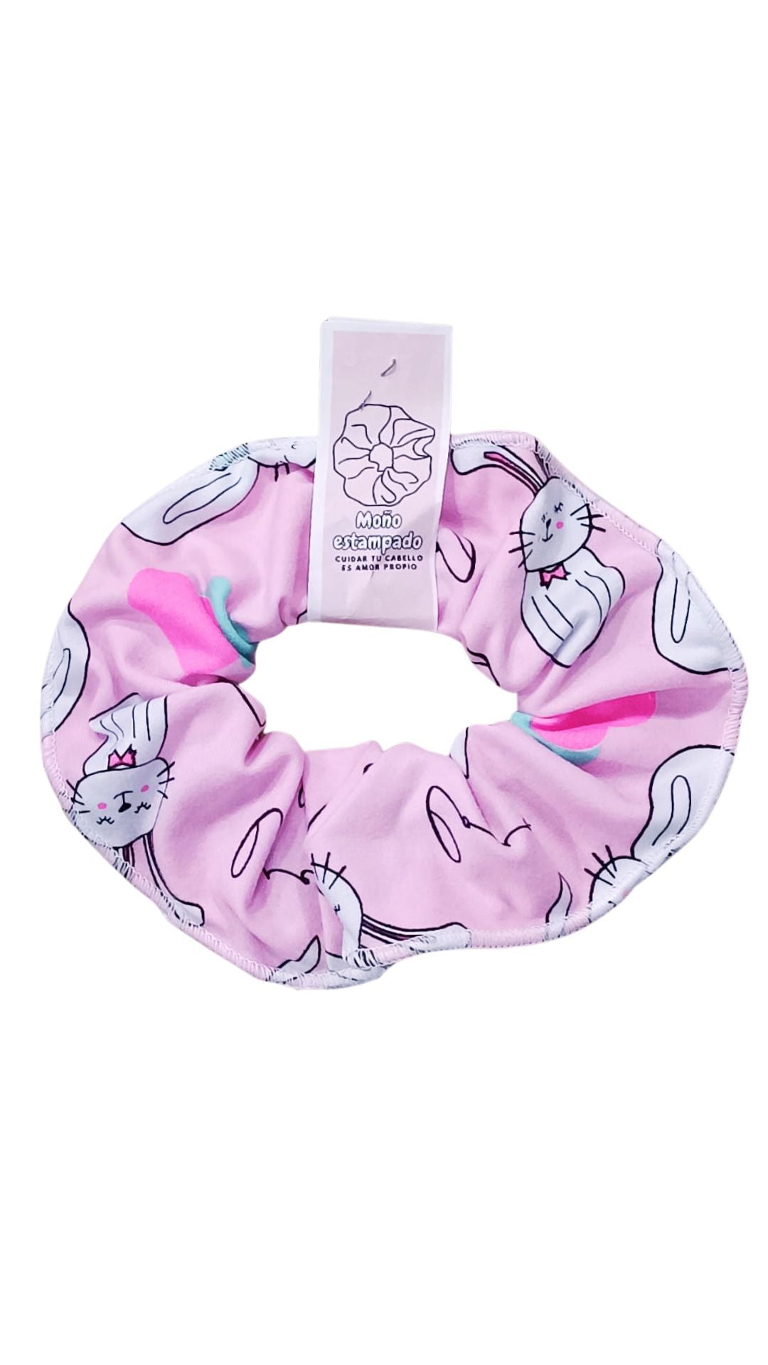 Scrunchie piel de durazno en estampado