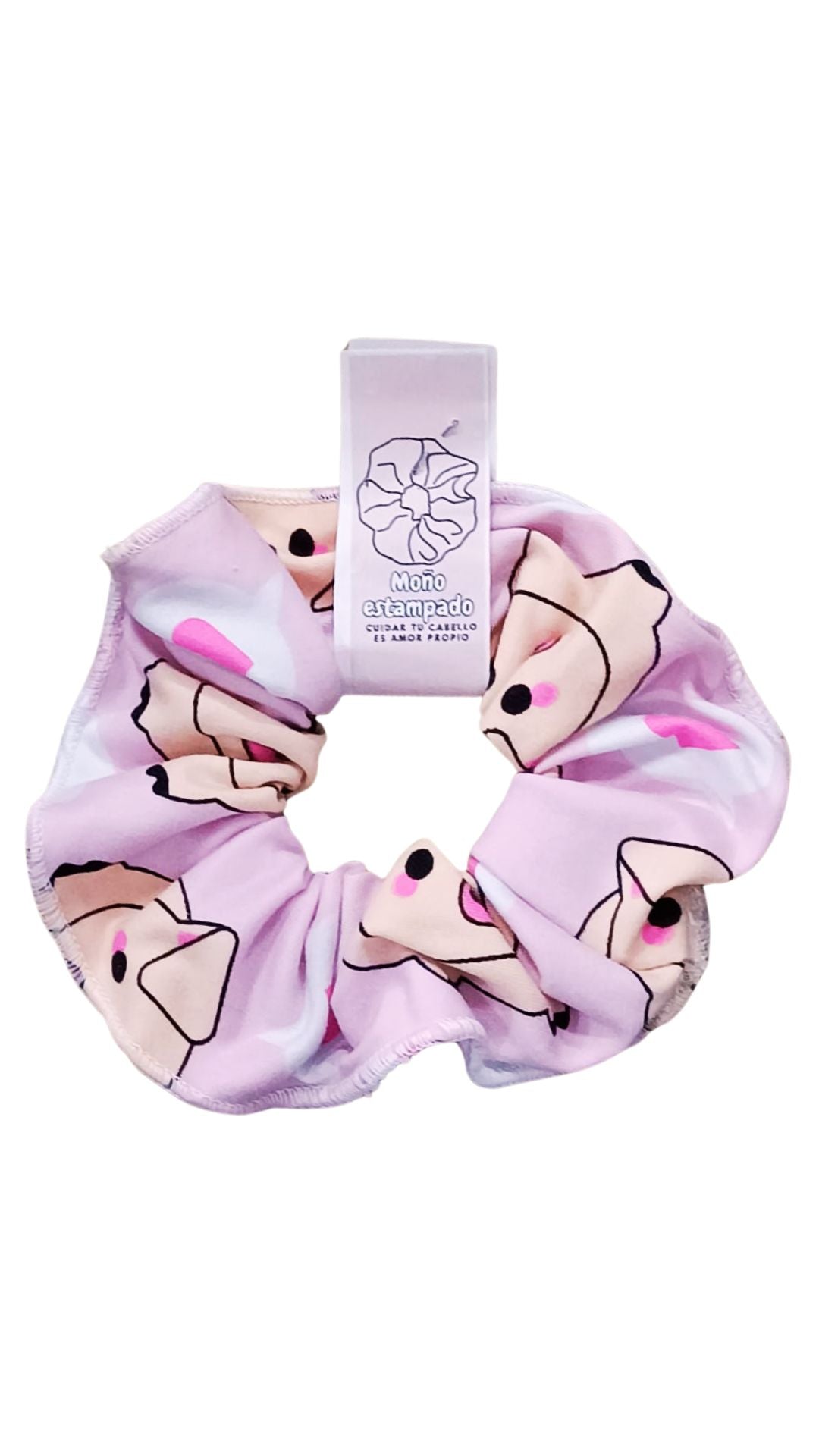 Scrunchie piel de durazno en estampado