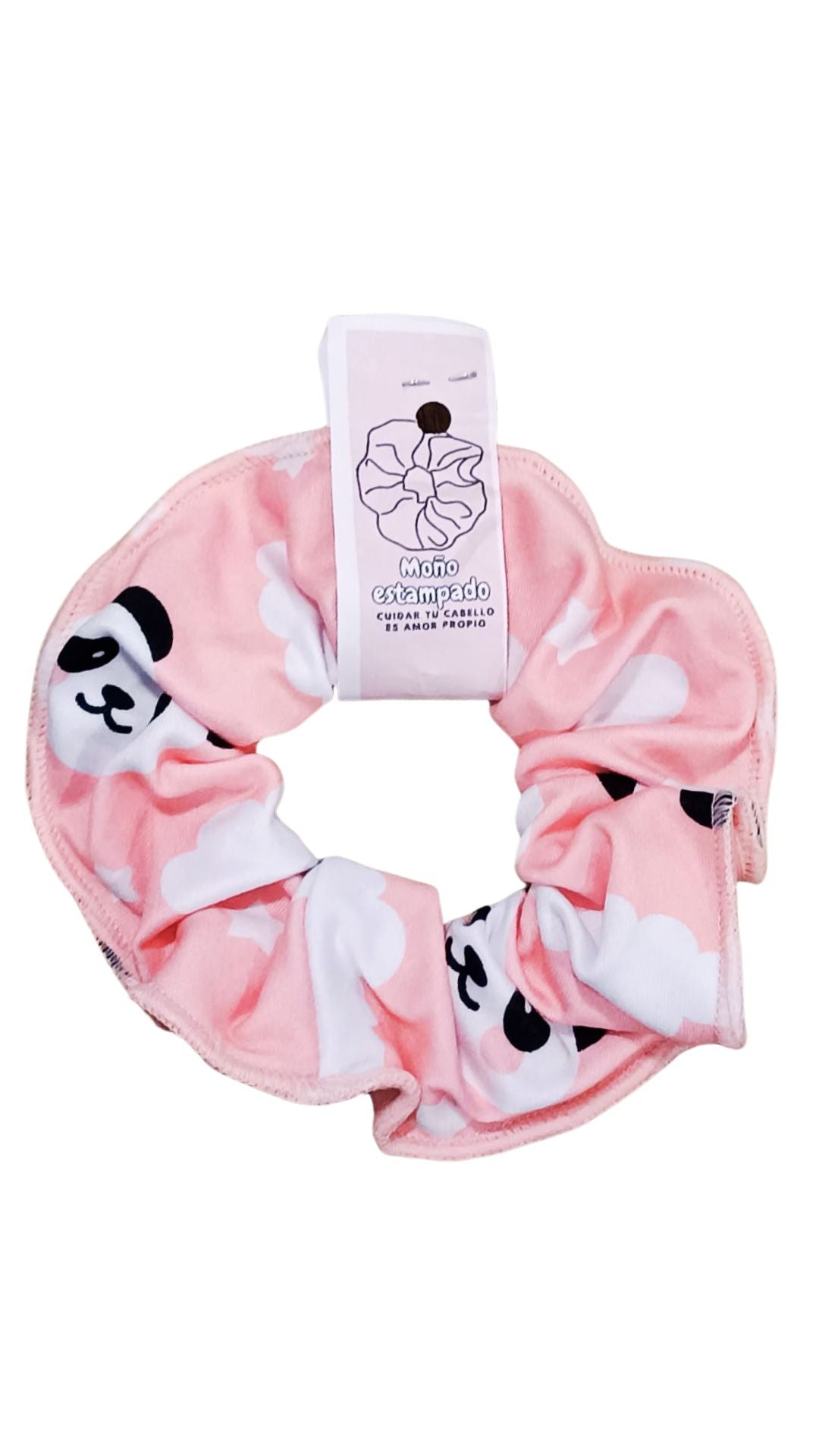 Scrunchie piel de durazno en estampado