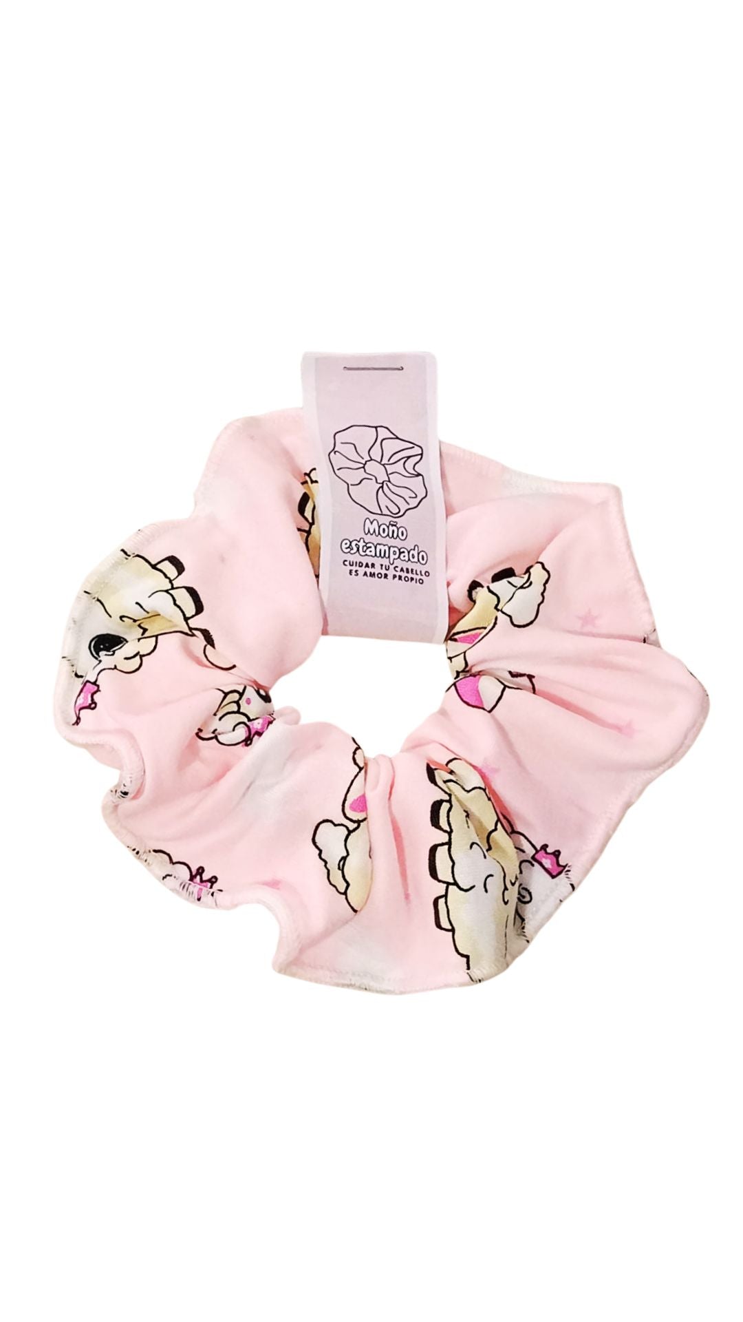 Scrunchie piel de durazno en estampado