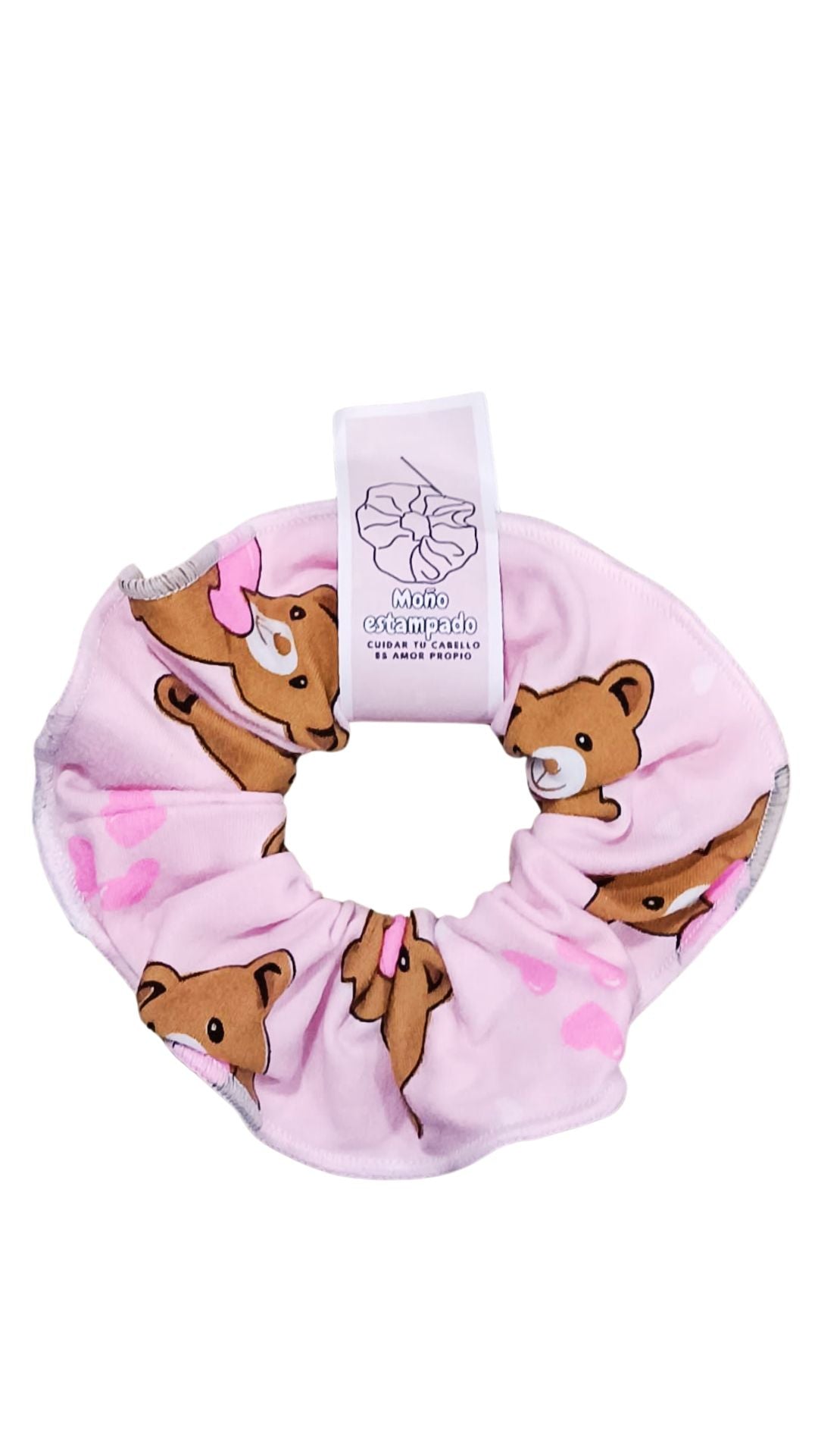 Scrunchie piel de durazno en estampado