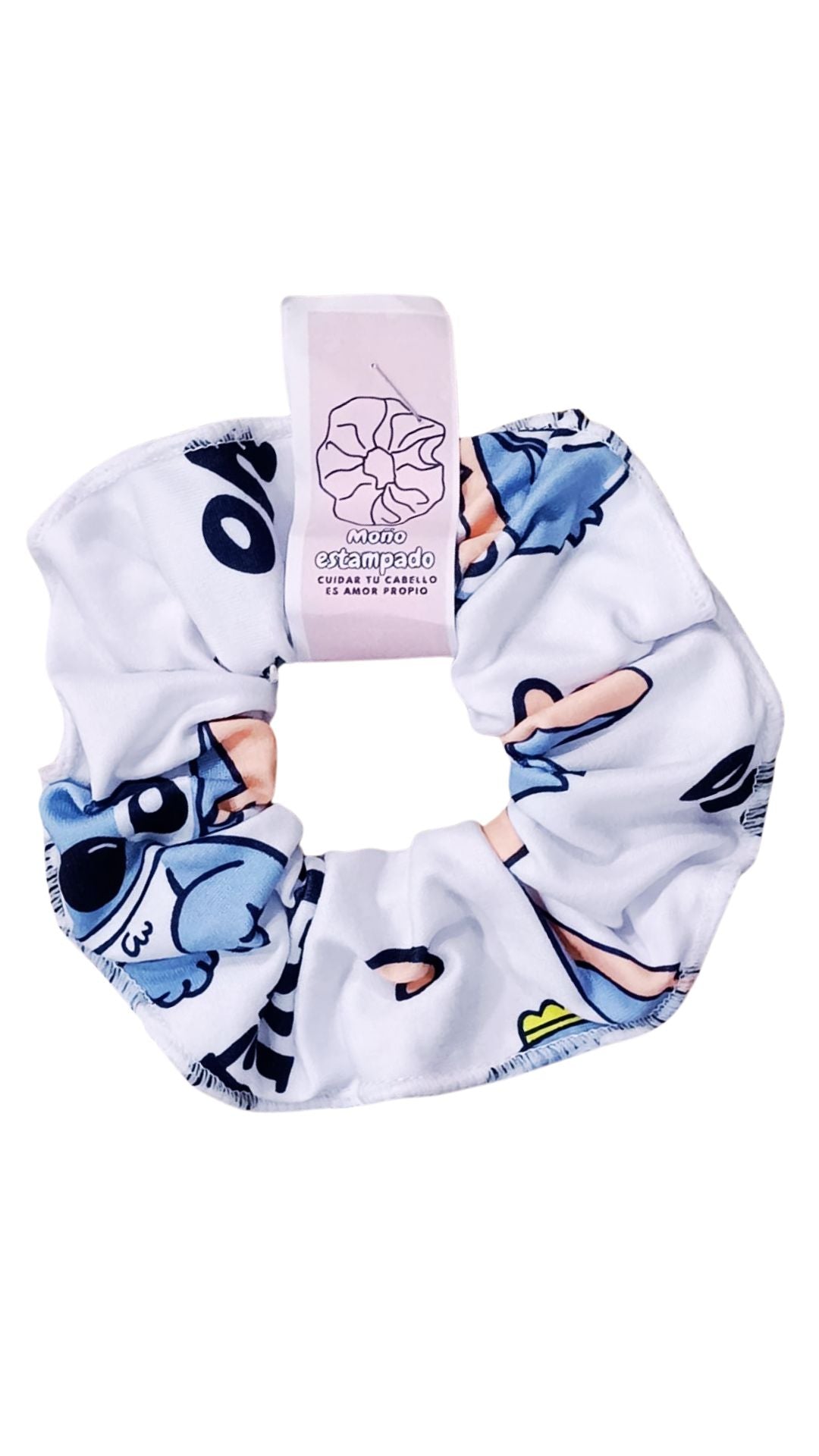 Scrunchie piel de durazno en estampado