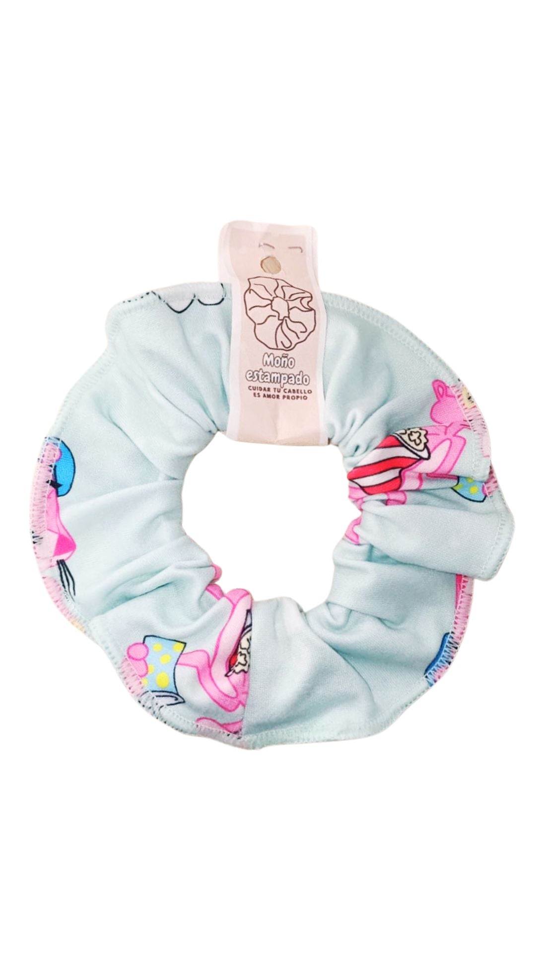 Scrunchie piel de durazno en estampado