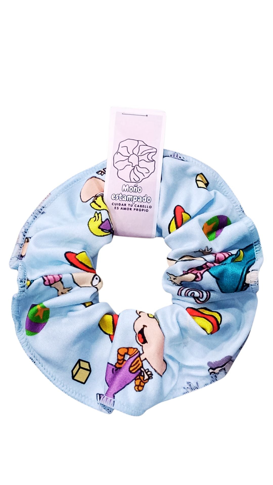 Scrunchie piel de durazno en estampado