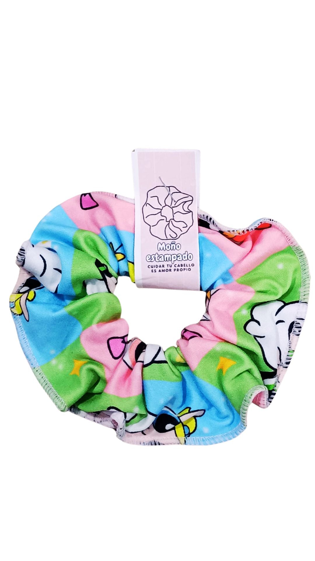 Scrunchie piel de durazno en estampado