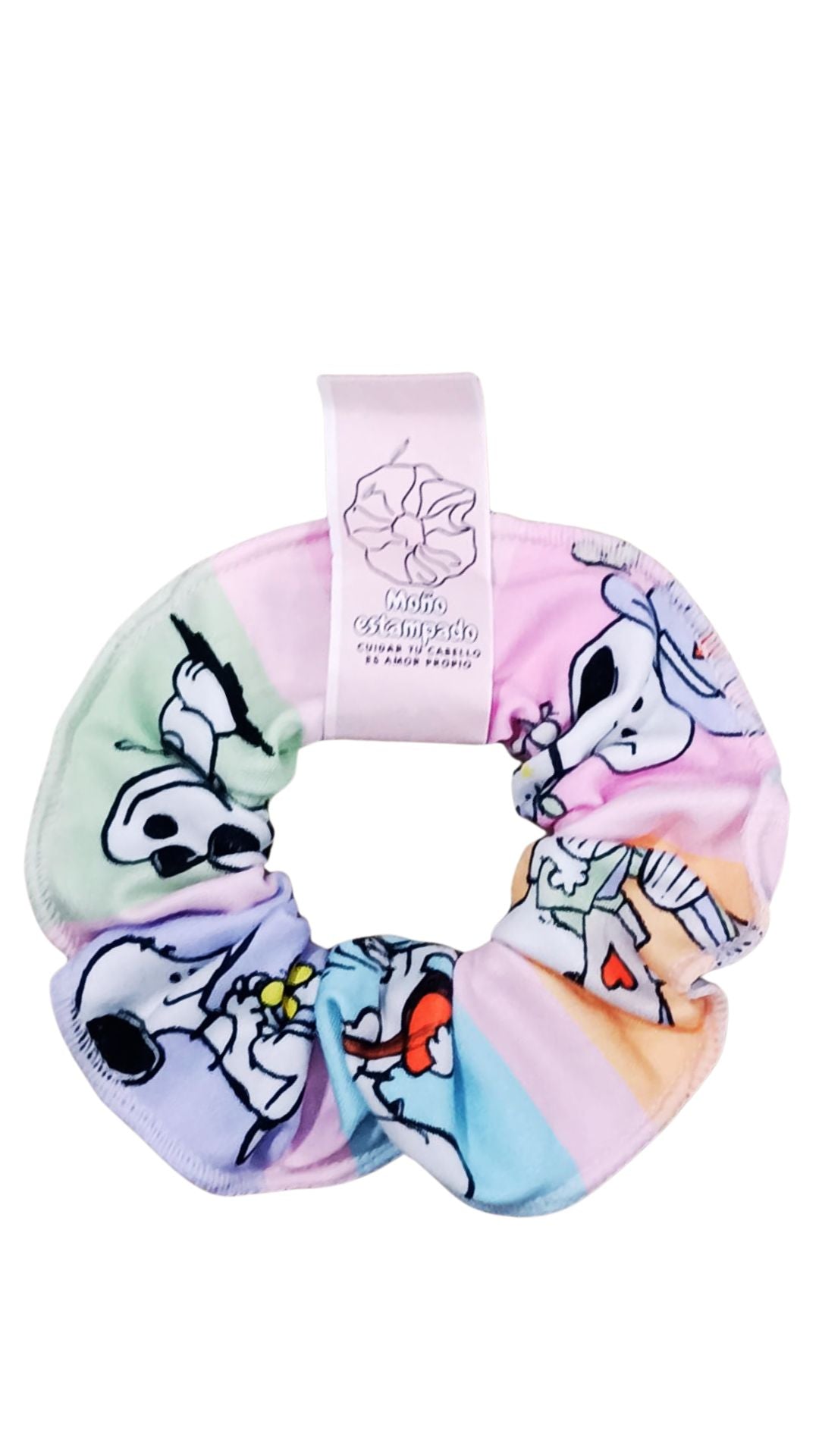 Scrunchie piel de durazno en estampado