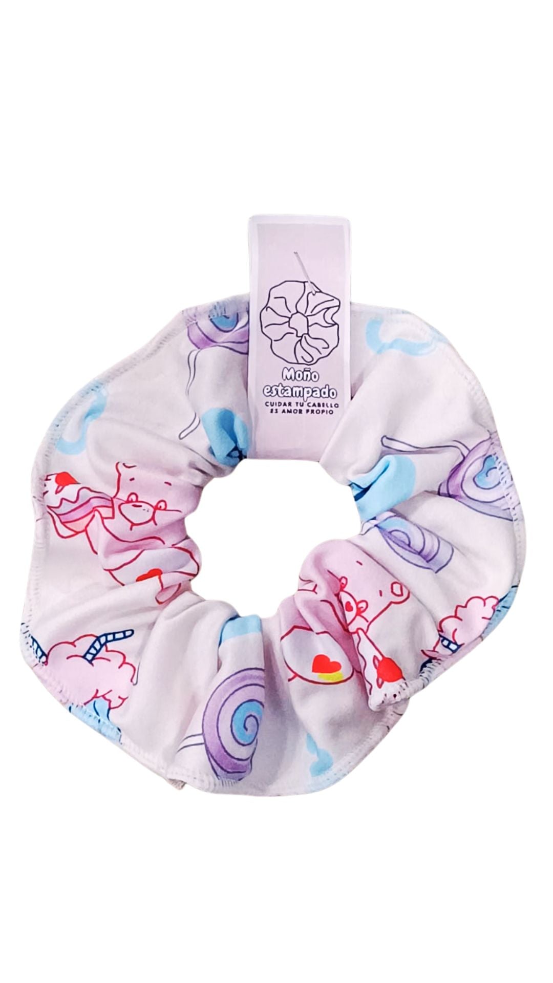 Scrunchie piel de durazno en estampado