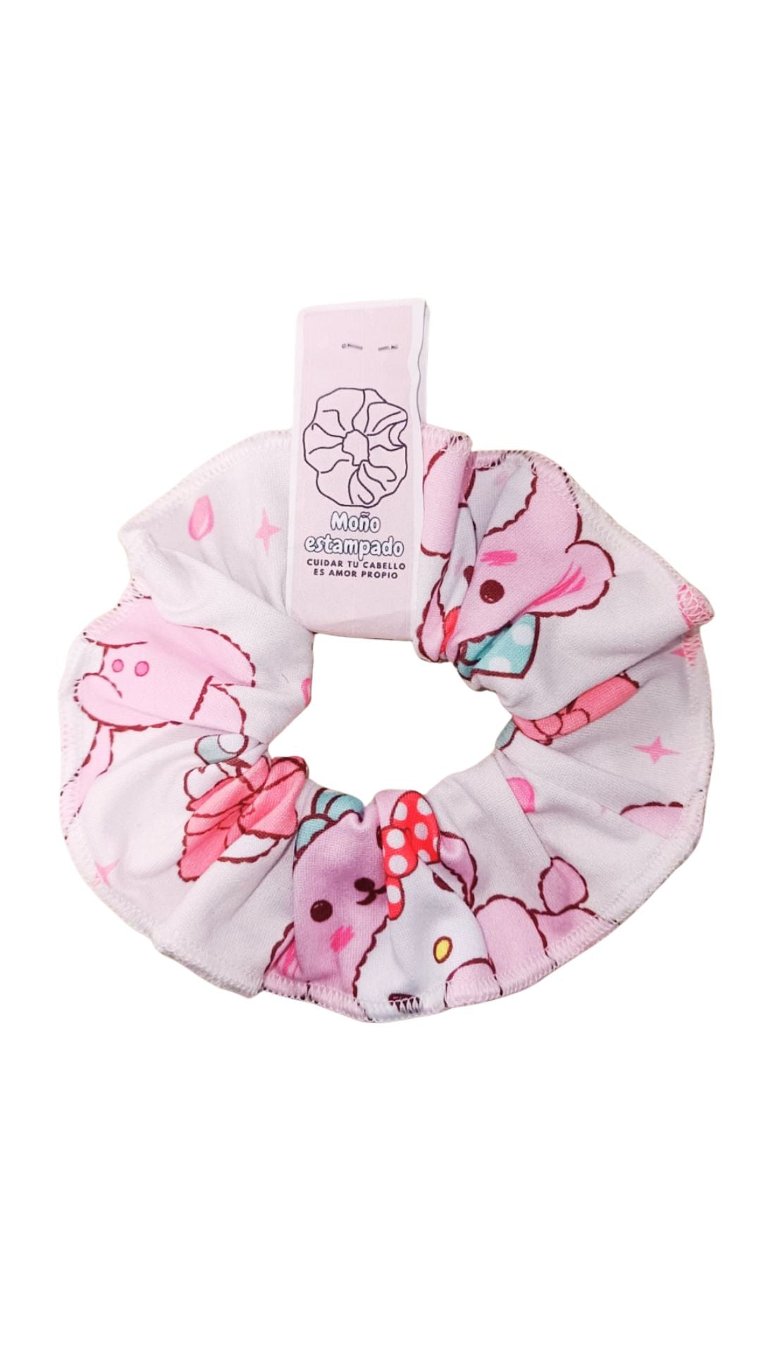 Scrunchie piel de durazno en estampado