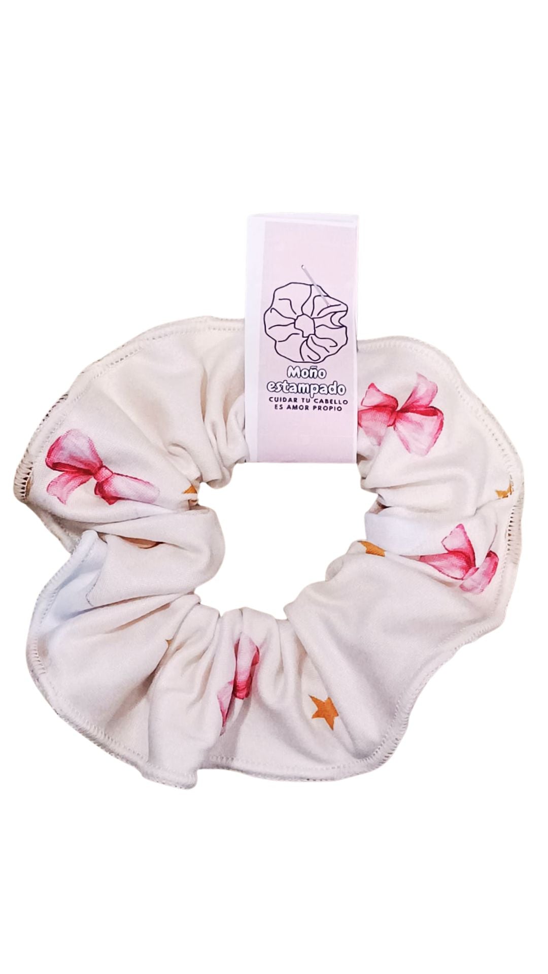 Scrunchie piel de durazno en estampado