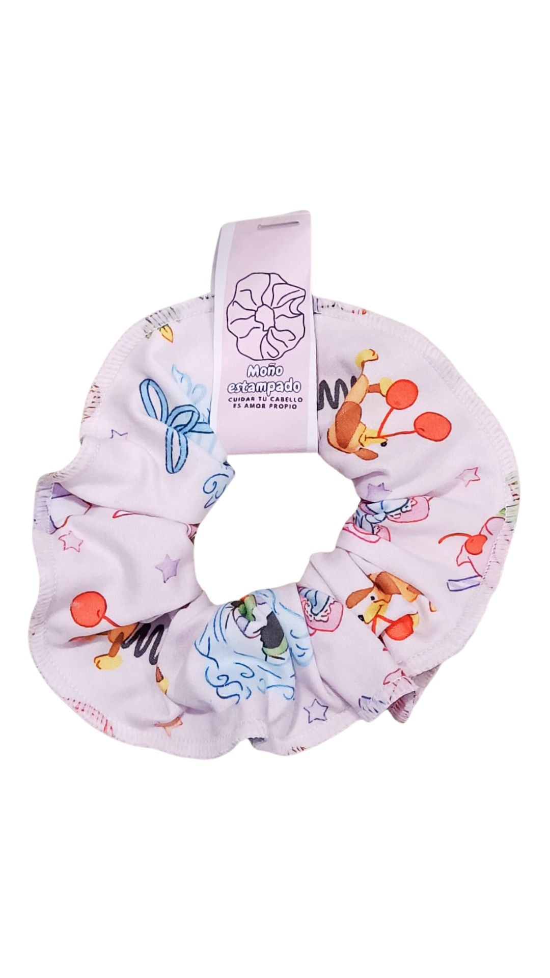 Scrunchie piel de durazno en estampado