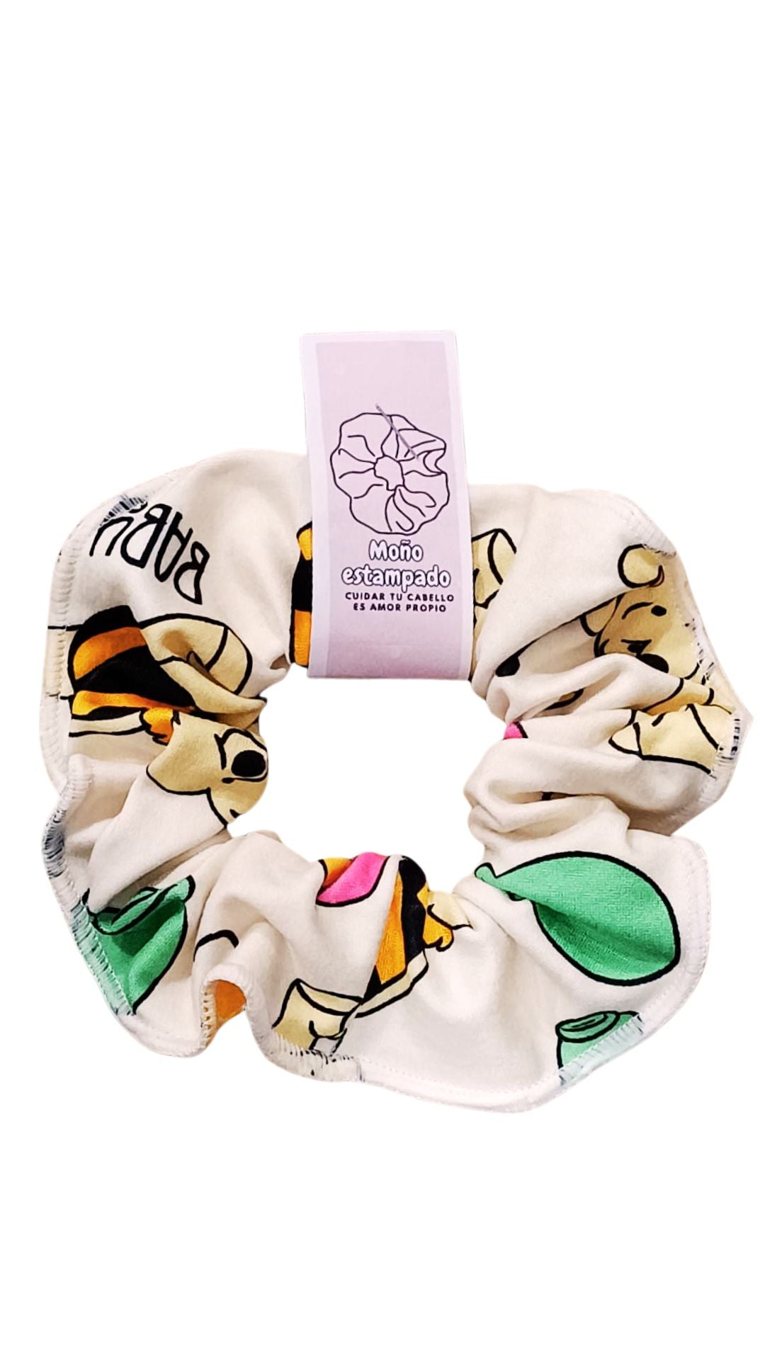 Scrunchie piel de durazno en estampado