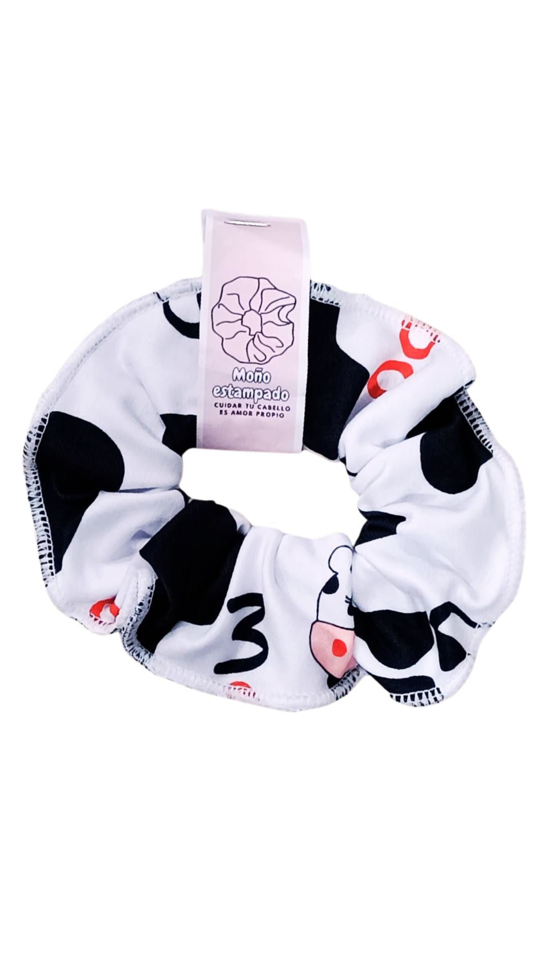 Scrunchie piel de durazno en estampado