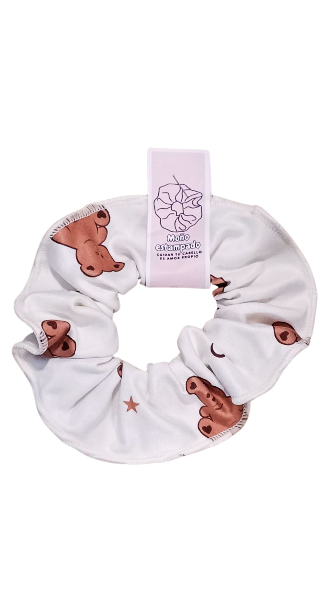 Scrunchie piel de durazno en estampado